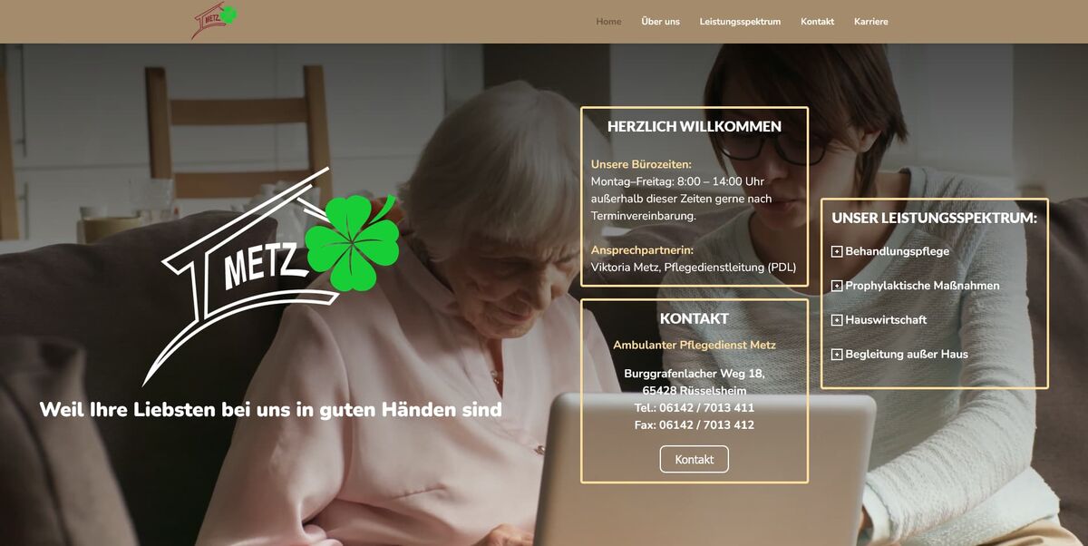 Care service website